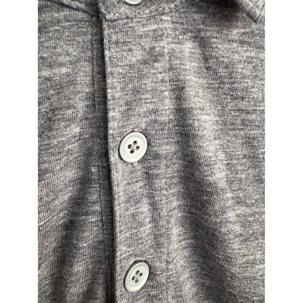 Banana Republic Vintage Mens Charcoal Grey Heather Short Sleeve Polo Shirt M